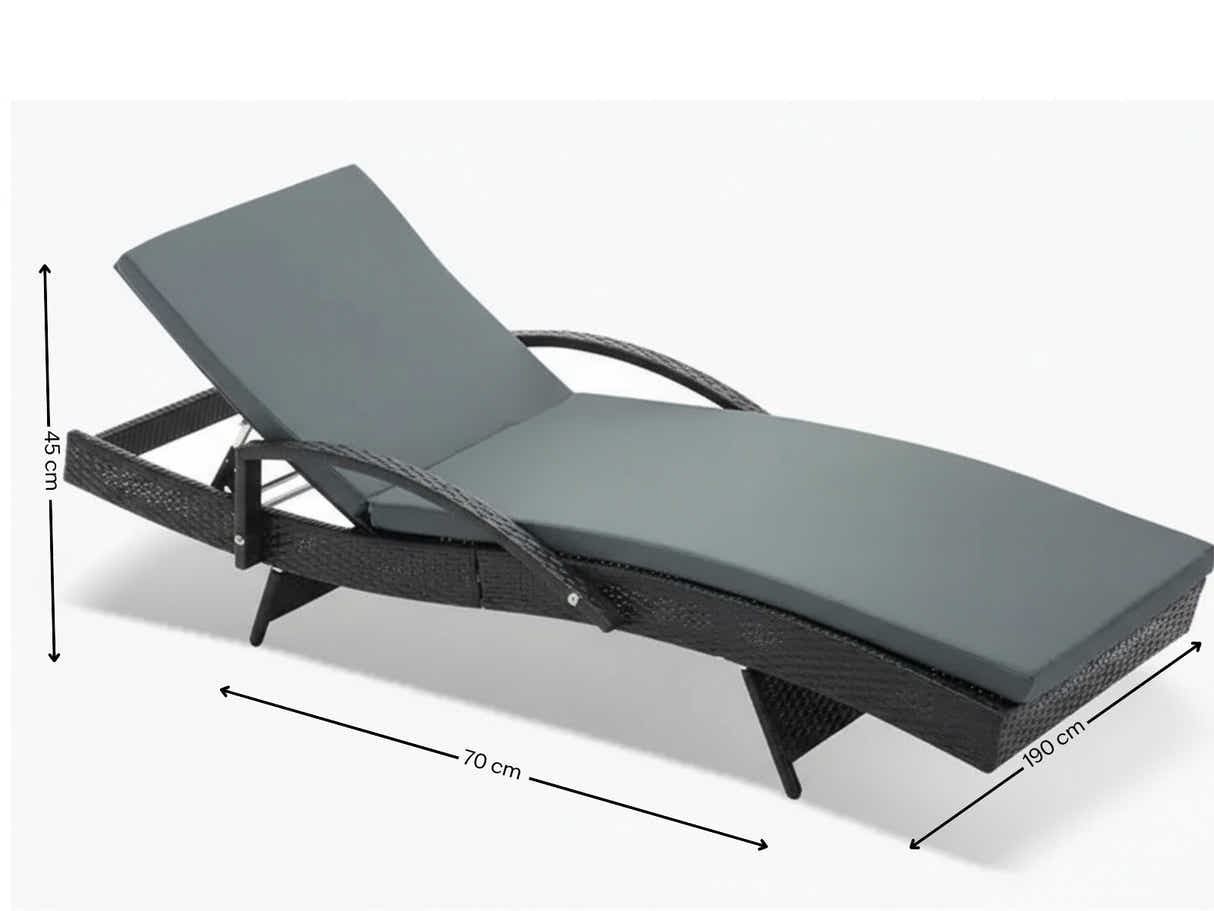Outdoor Sun Lounger with Armrest - Set of 2