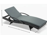 Outdoor Sun Lounger with Armrest - Set of 2