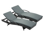 Outdoor Sun Lounger with Armrest - Set of 2