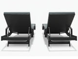 Outdoor Sun Lounger with Armrest - Set of 2