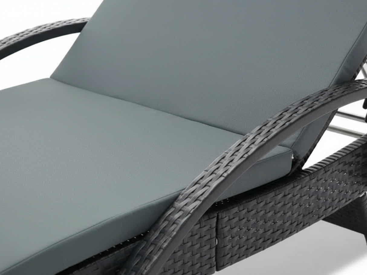 Outdoor Sun Lounger with Armrest - Set of 2