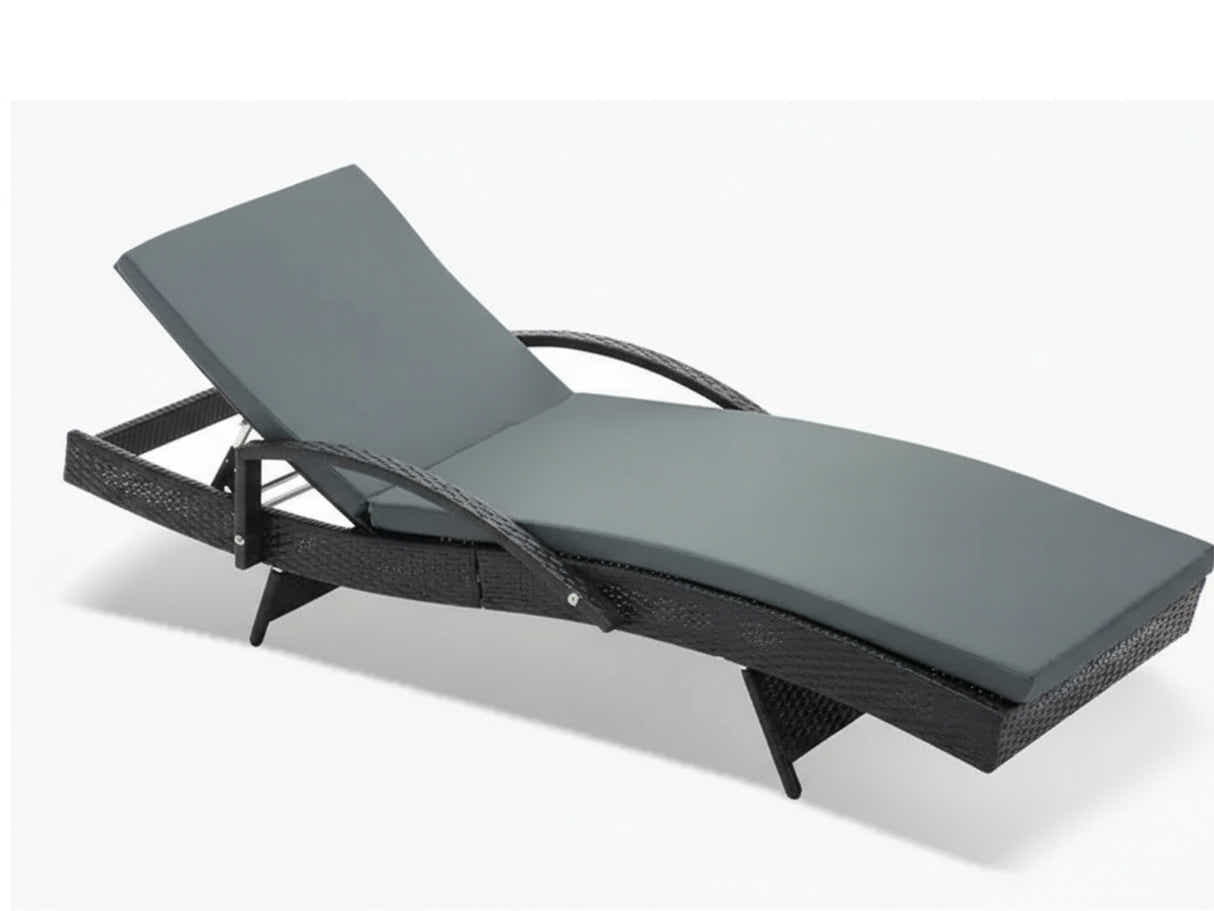 Outdoor Sun Lounger with Armrest - Set of 2