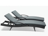 Outdoor Sun Lounger with Armrest - Set of 2