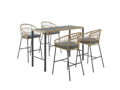Naturlig 5-Piece Outdoor Bar Set