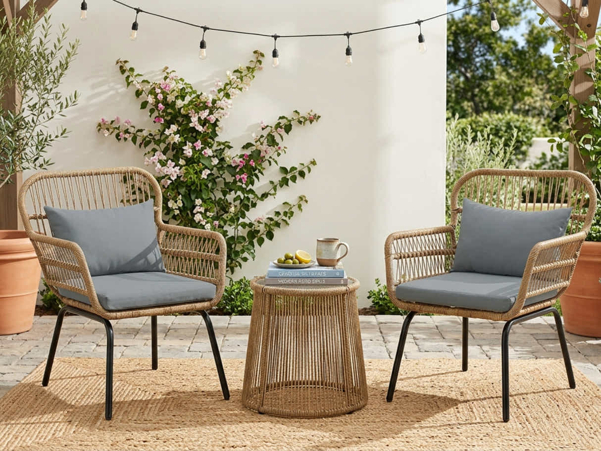 Naturlig 3-Piece Balcony Set