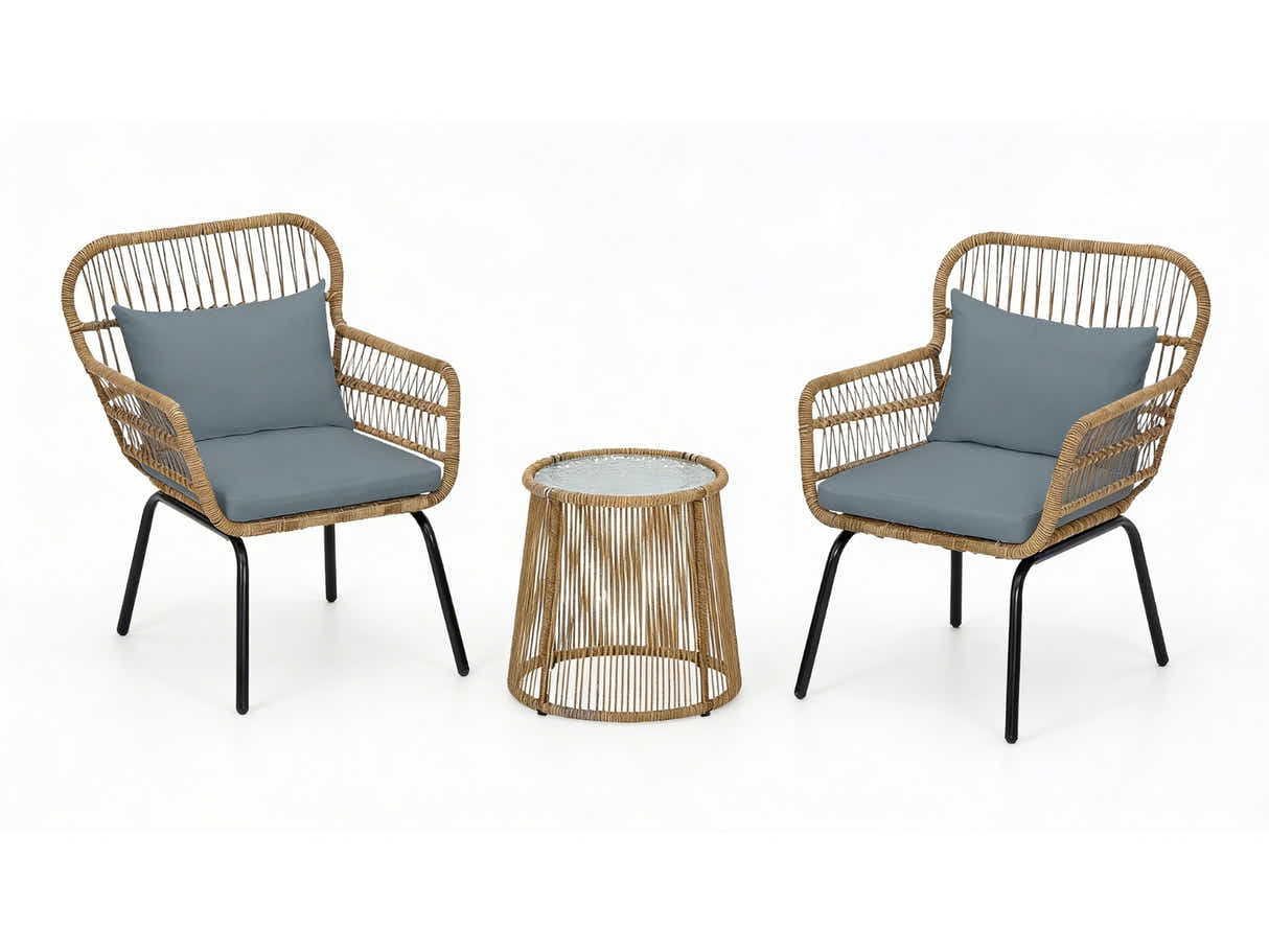 Naturlig 3-Piece Balcony Set