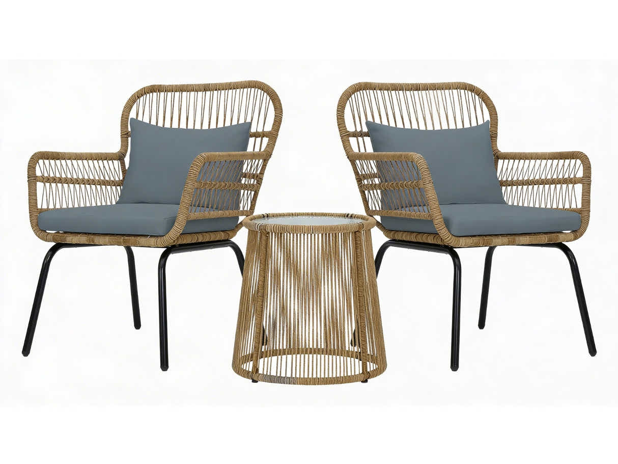 Naturlig 3-Piece Balcony Set