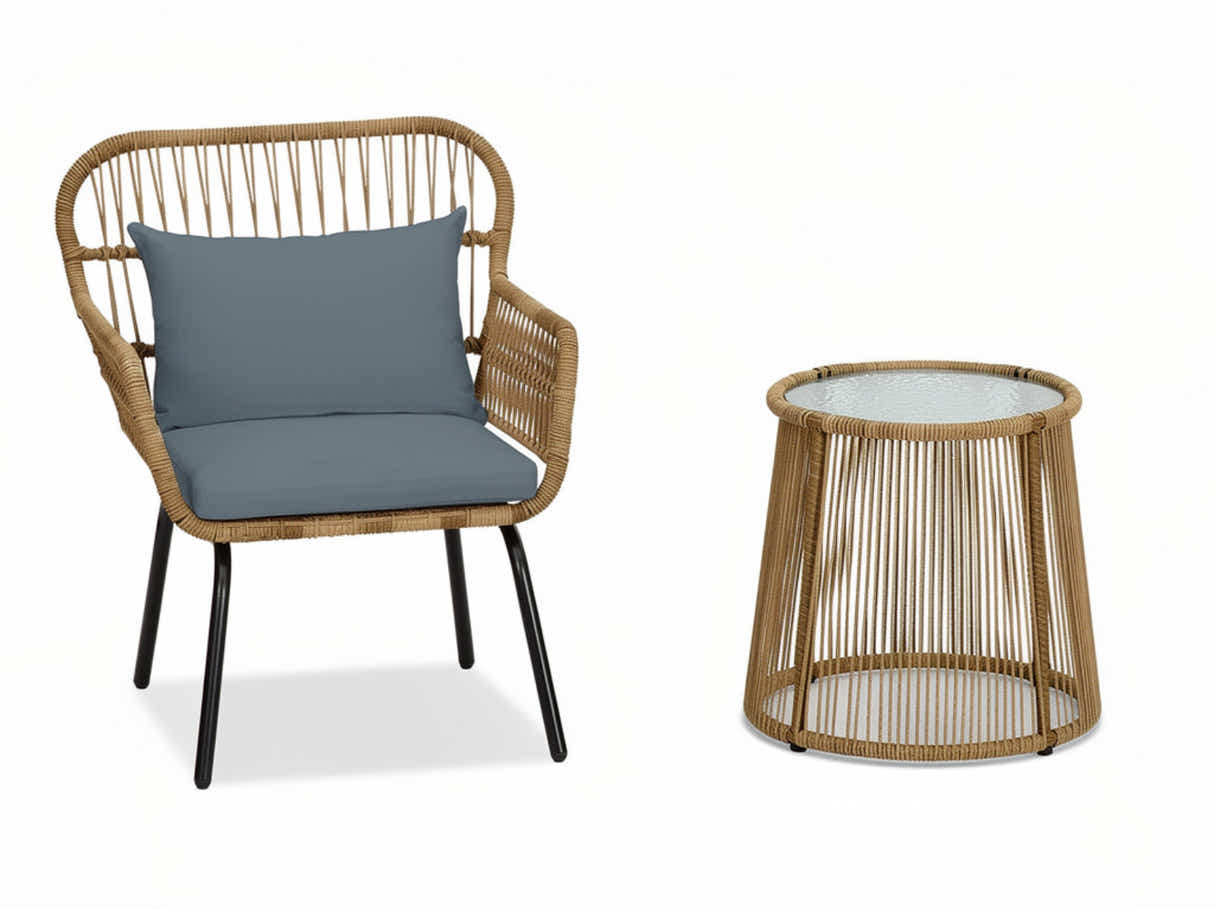 Naturlig 3-Piece Balcony Set