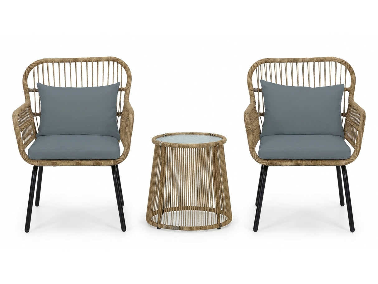 Naturlig 3-Piece Balcony Set