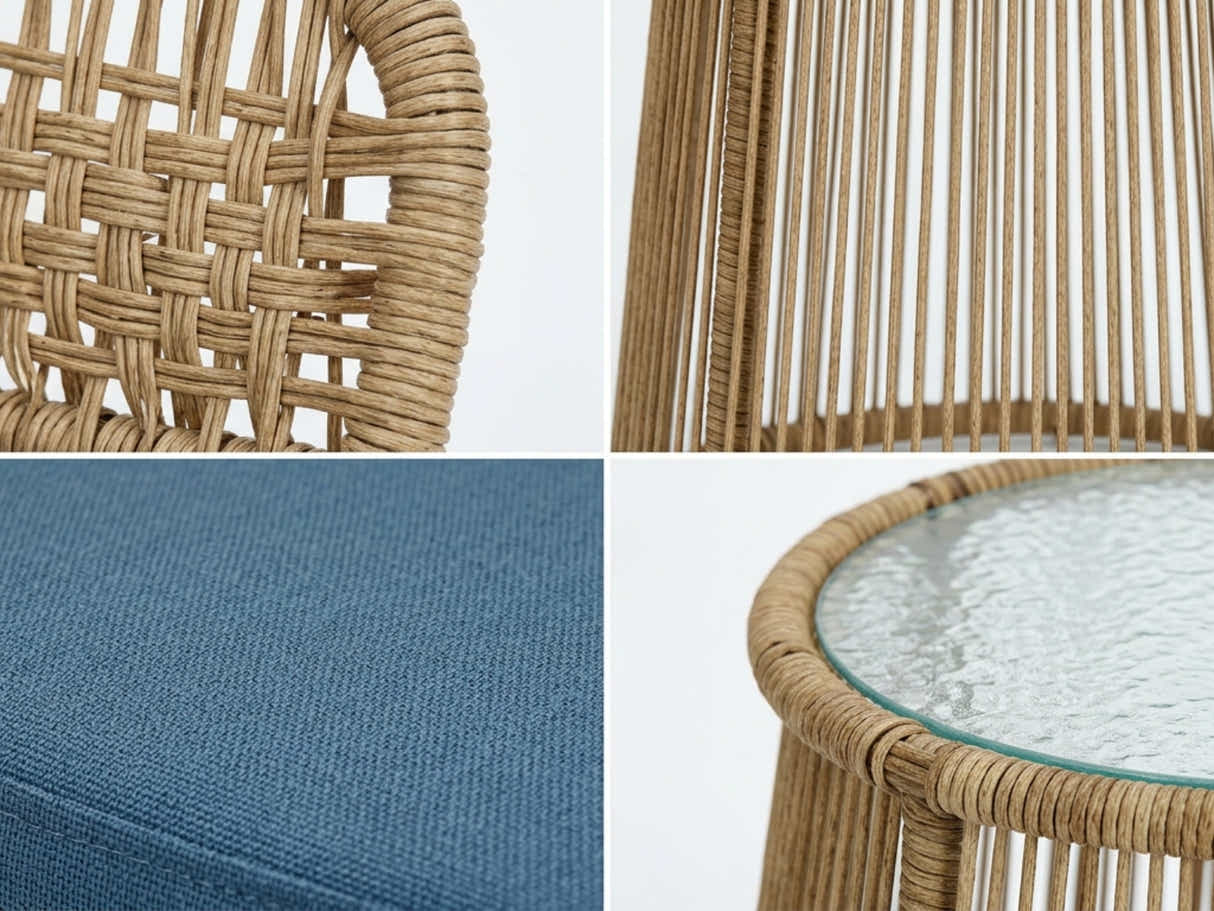 Naturlig 3-Piece Balcony Set