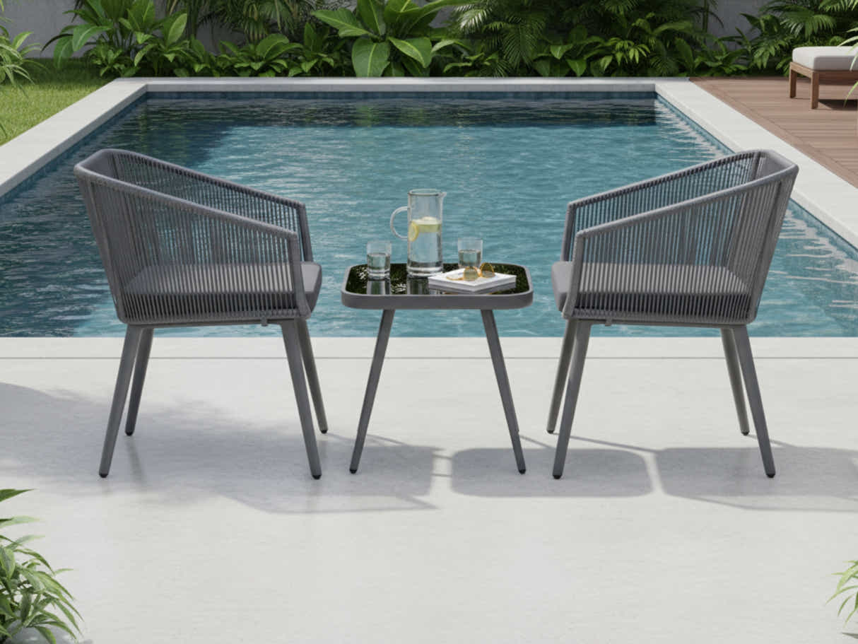 Tejp 3-Piece Outdoor Bistro Set - Grey