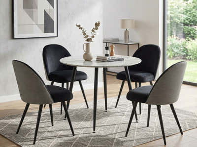 Fernando Dining Chair with Houndstooth - Set of 4