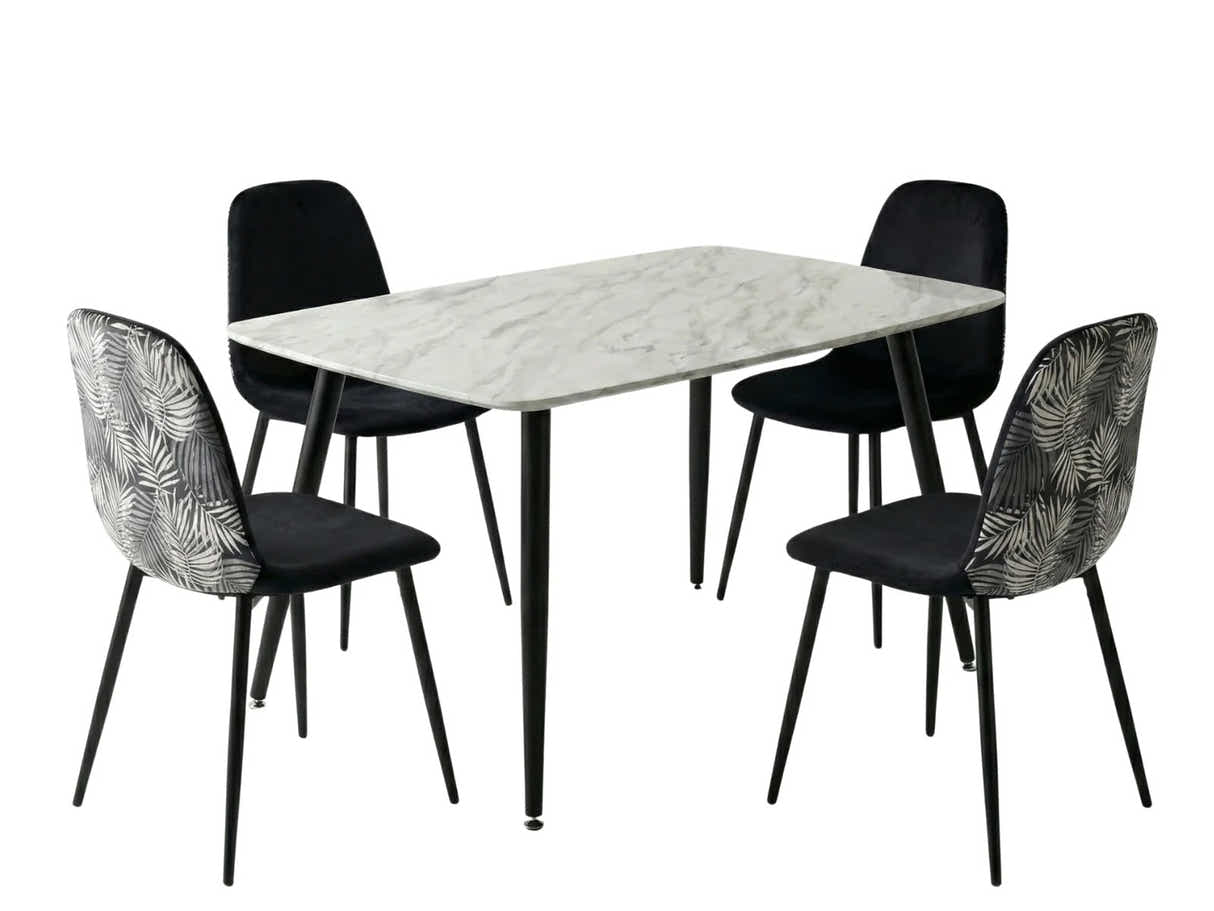 Axis Dining Chair with Fern Pattern - Set of 4