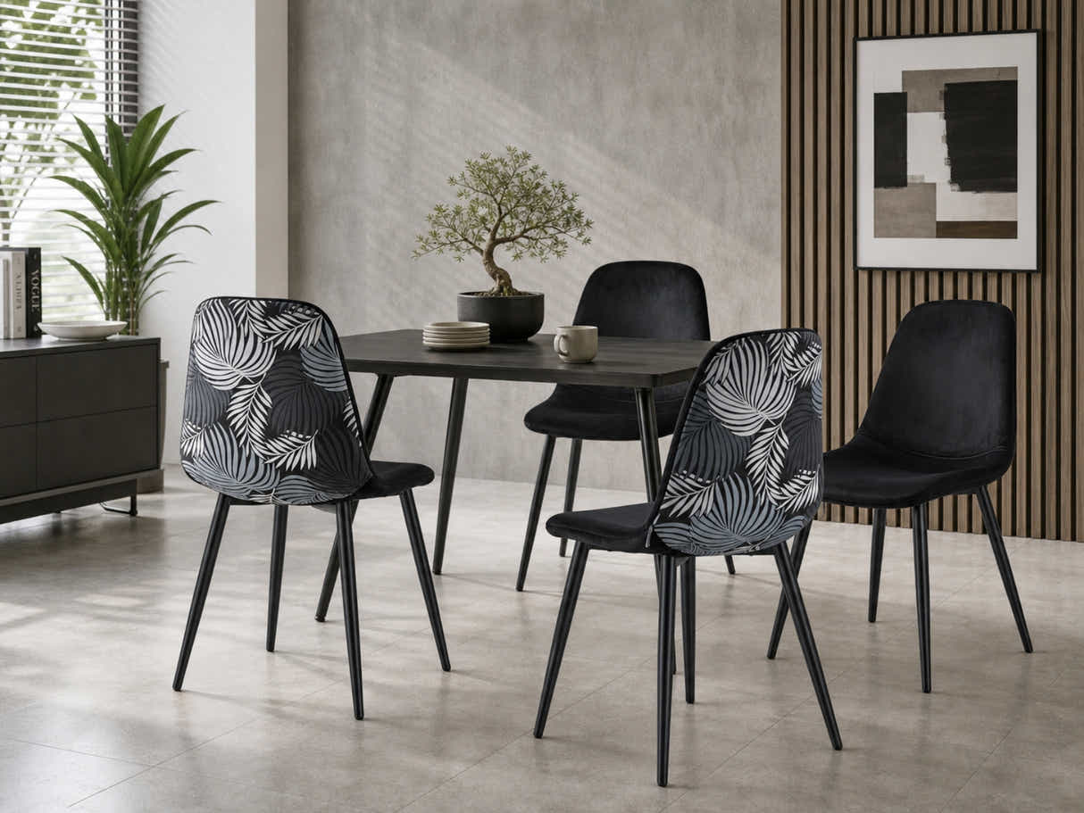 Axis Dining Chair with Fern Pattern - Set of 4