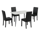 Fernando Dining Table with MDF Top - 120 cm & Yvette PU Dining Chair Black x4
