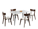 Fernando Dining Table with MDF Top - 120 cm & Iora Dining Chair Walnut - Set of 4