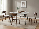 Fernando Dining Table with MDF Top - 120 cm & Iora Dining Chair Walnut - Set of 4