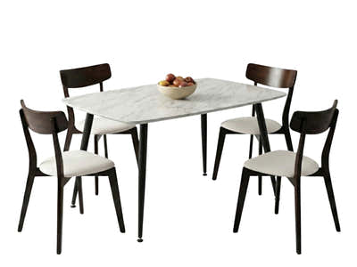 Fernando Dining Table with MDF Top - 120 cm & Iora Dining Chair Wenge - Set of 4
