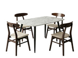 Fernando Dining Table with MDF Top - 120 cm & Fiesta Dining Chair Walnut - Set of 4