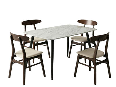 Fernando Dining Table with MDF Top - 120 cm & Fiesta Dining Chair Wenge - Set of 4