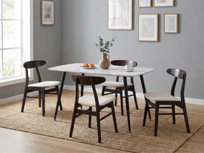 Fernando Dining Table with MDF Top - 120 cm & Fiesta Dining Chair Wenge - Set of 4