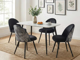 Fernando Dining Table with MDF Top - 120 cm & Fernando Dining Chair with Fern Pattern - Set of 4