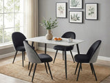 Fernando Dining Table with MDF Top - 120 cm & Fernando Dining Chair with Houndstooth - Set of 4