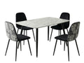 Fernando Dining Table with MDF Top - 120 cm & Axis Dining Chair with Fern Pattern - Set of 4