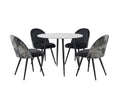 Fernando Round Dining Table with MDF Top - 90 cm & Fernando Dining Chair with Fern Pattern - Set of 4