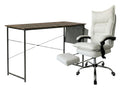 Koa Desk With Storage Bag & New Markus Office Chair with Footrest PU White