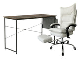 Koa Desk With Storage Bag & New Markus Office Chair with Footrest PU White