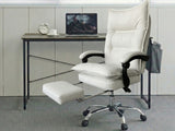 Koa Desk With Storage Bag & New Markus Office Chair with Footrest PU White