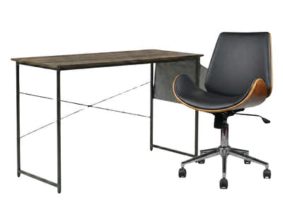 Koa Desk With Storage Bag & Bentwood Office Chair