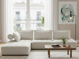 Hazel Velvet Sectional Sofa - Cream