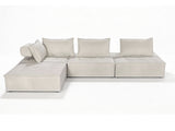Hazel Velvet Sectional Sofa - Cream