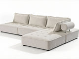 Hazel Velvet Sectional Sofa - Cream