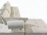 Hazel Velvet Sectional Sofa - Cream