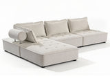 Hazel Velvet Sectional Sofa - Cream
