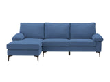 Adriana Linen Sectional Sofa - Blue