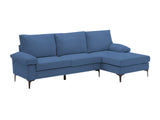 Adriana Linen Sectional Sofa - Blue