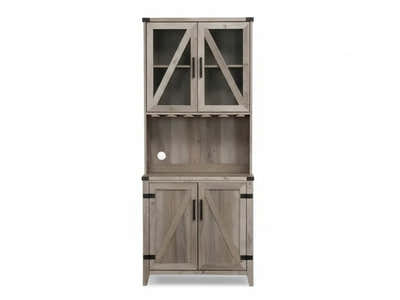 4-Door Wine Cabinet - Grey Wash