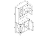 4-Door Wine Cabinet - Grey Wash