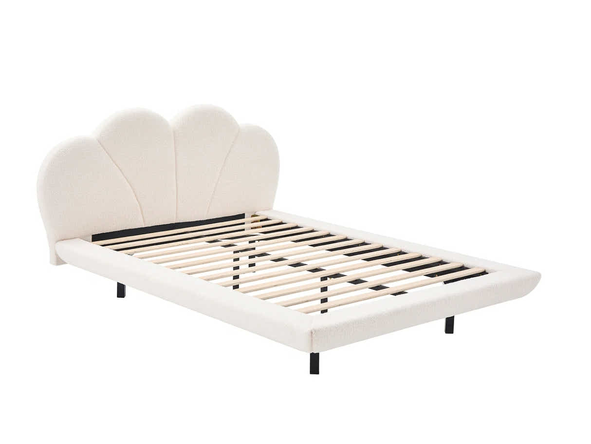 Joleen Boucle Bed Frame Cream - Queen