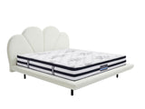 Joleen Boucle Bed Frame Cream & K34 Mattress - Queen