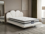 Joleen Boucle Bed Frame Cream & Bon21 Mattress - Queen