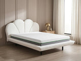 Joleen Boucle Bed Frame Cream & 3 Way Mattress - Queen