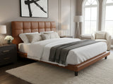 Kalyn PU Bed Frame Orange - Queen
