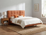 Kalyn PU Bed Frame Orange & Bon21 Mattress - Queen