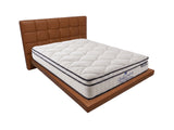 Kalyn PU Floating Bed Frame Orange & Boucle22 Mattress - Queen