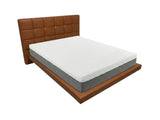 Kalyn PU Floating Bed Frame Orange & 3 Way Mattress - Queen